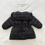 [Melikey] Heart quilting long padded jumper