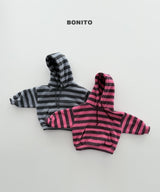 [BONITO] Stripe fleece hood