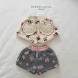 [Melikey] Heart flower boa shorts