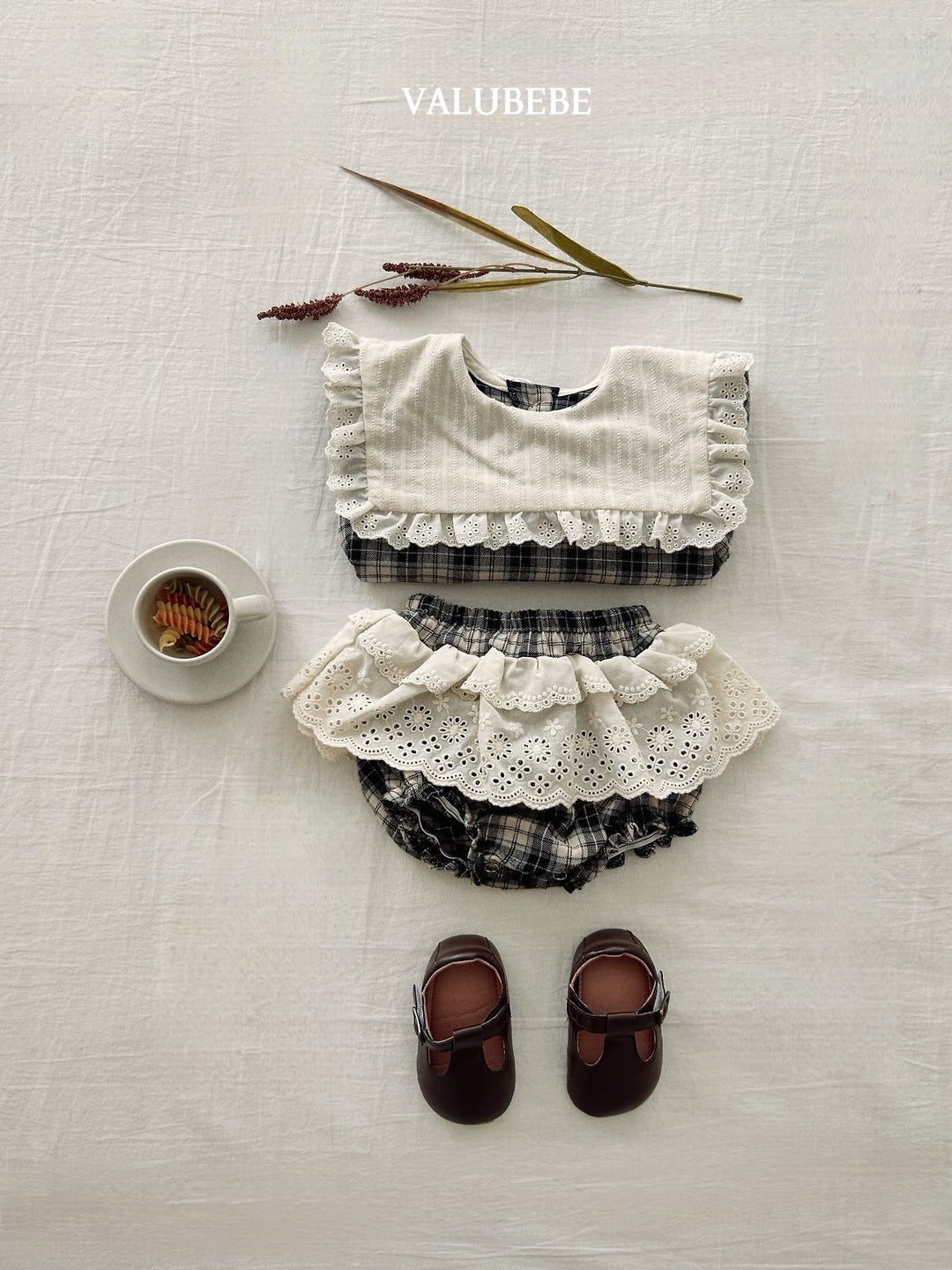 [valubebe] Check cape blouse