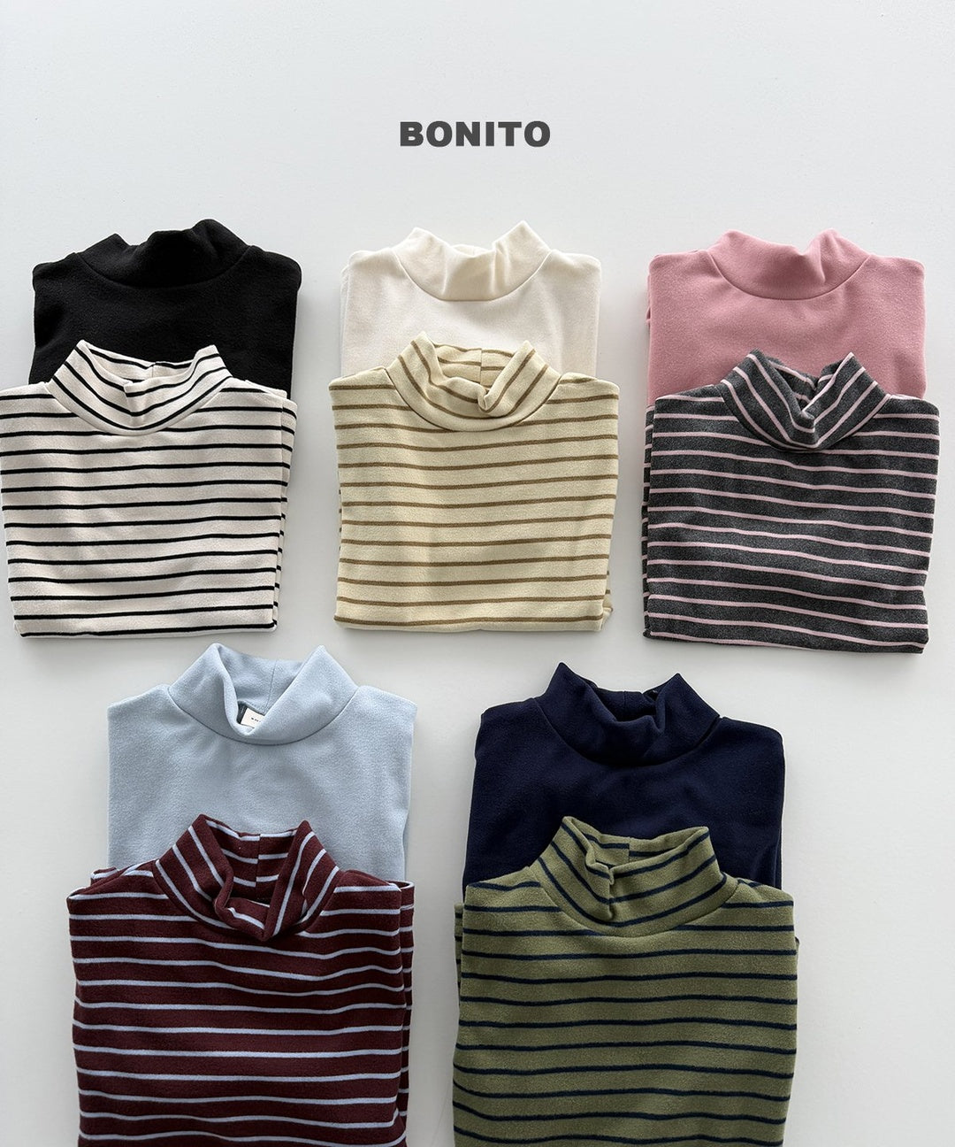 [BONITO] 1+1 highneck tops