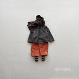[BLACK BEAN] Crayon stripe bottleneck tops