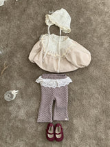 [bebeholic] Dot lace flare pants