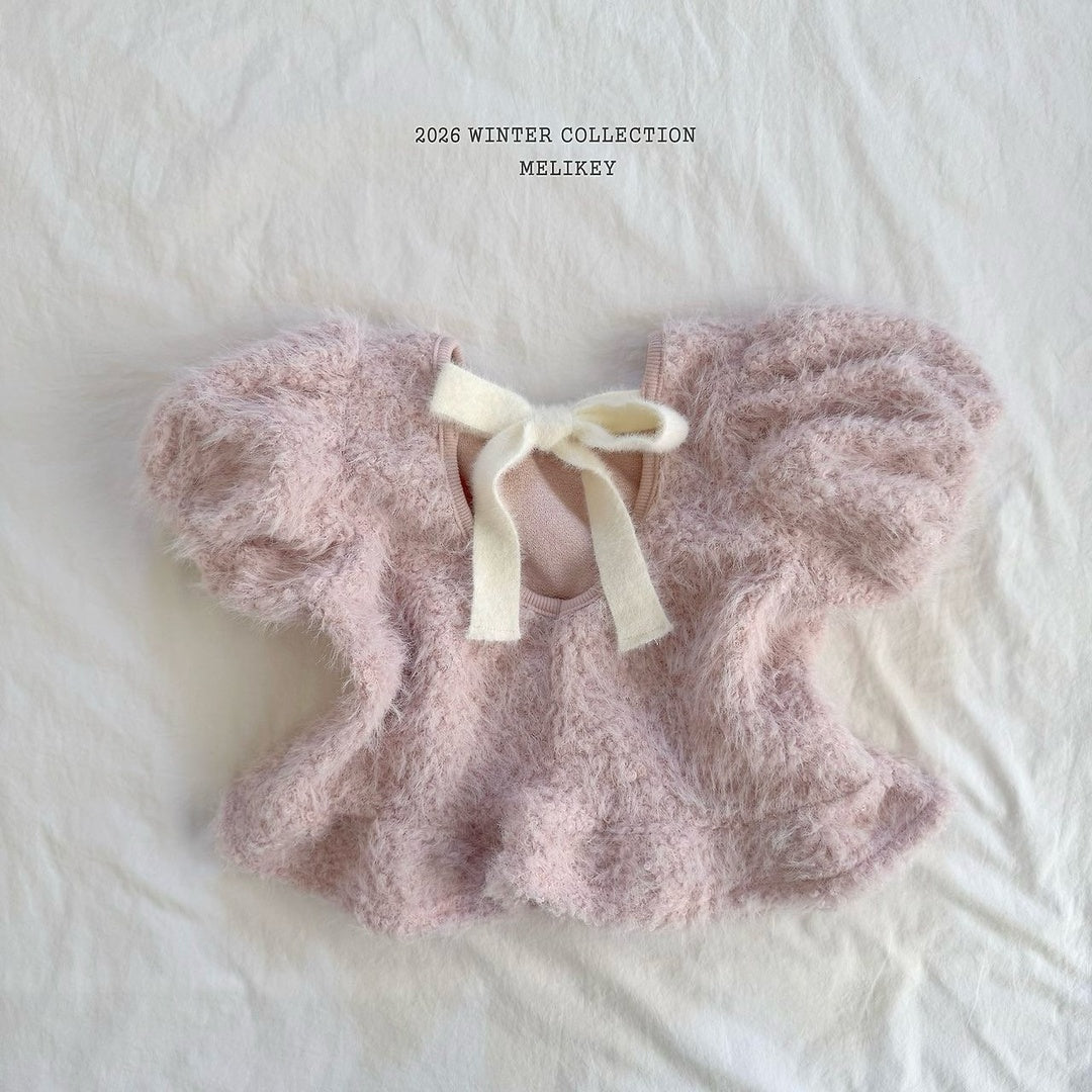 [Melikey] Fur frill puff tops