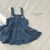[Melikey] Cancan velvet denim one-piece
