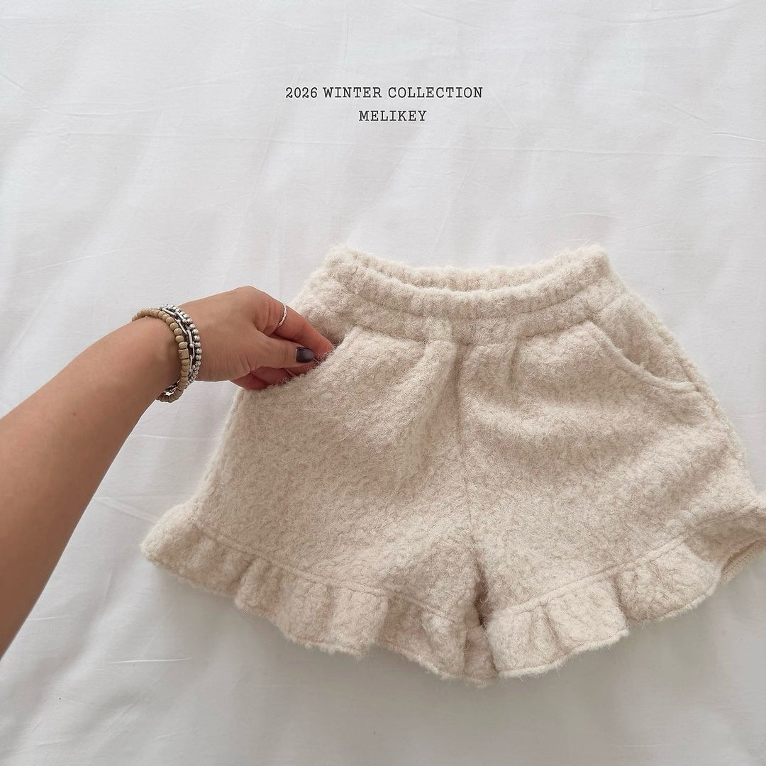 [Melikey] Creamy frill shorts
