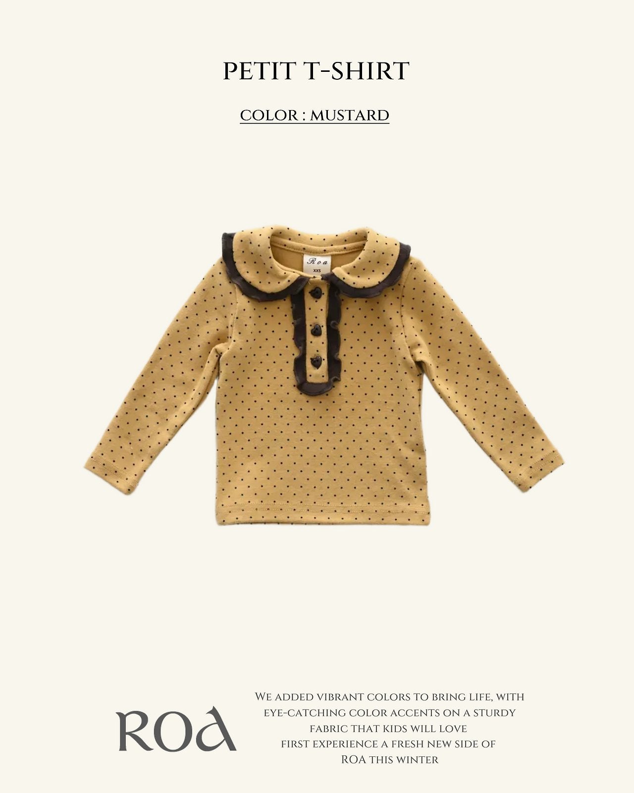 [ROA] Petit dot collar tops