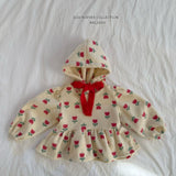 [Melikey] Flower frill hoodie