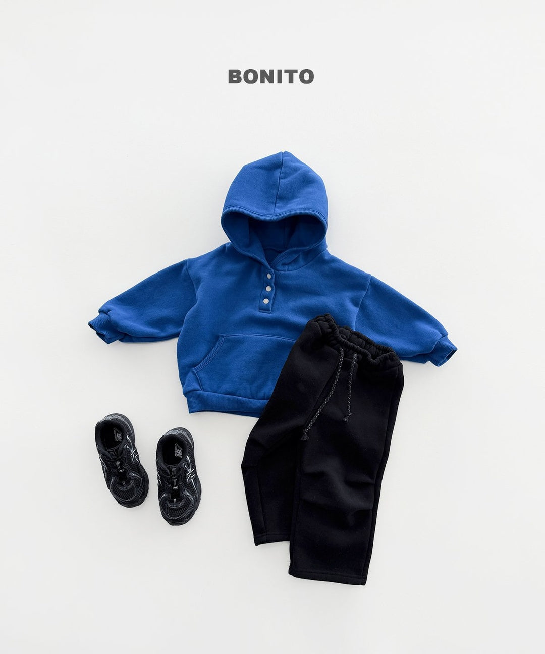 [BONITO] Round placket hood tee