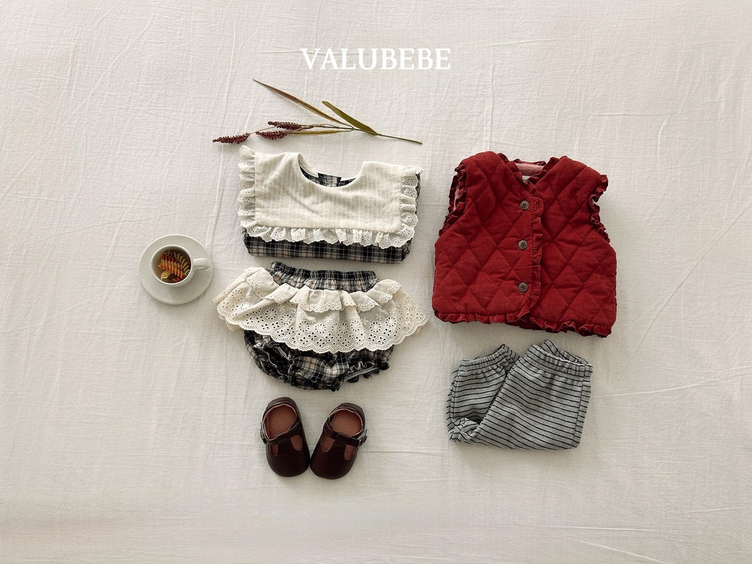 [valubebe] Checked lace bloomer
