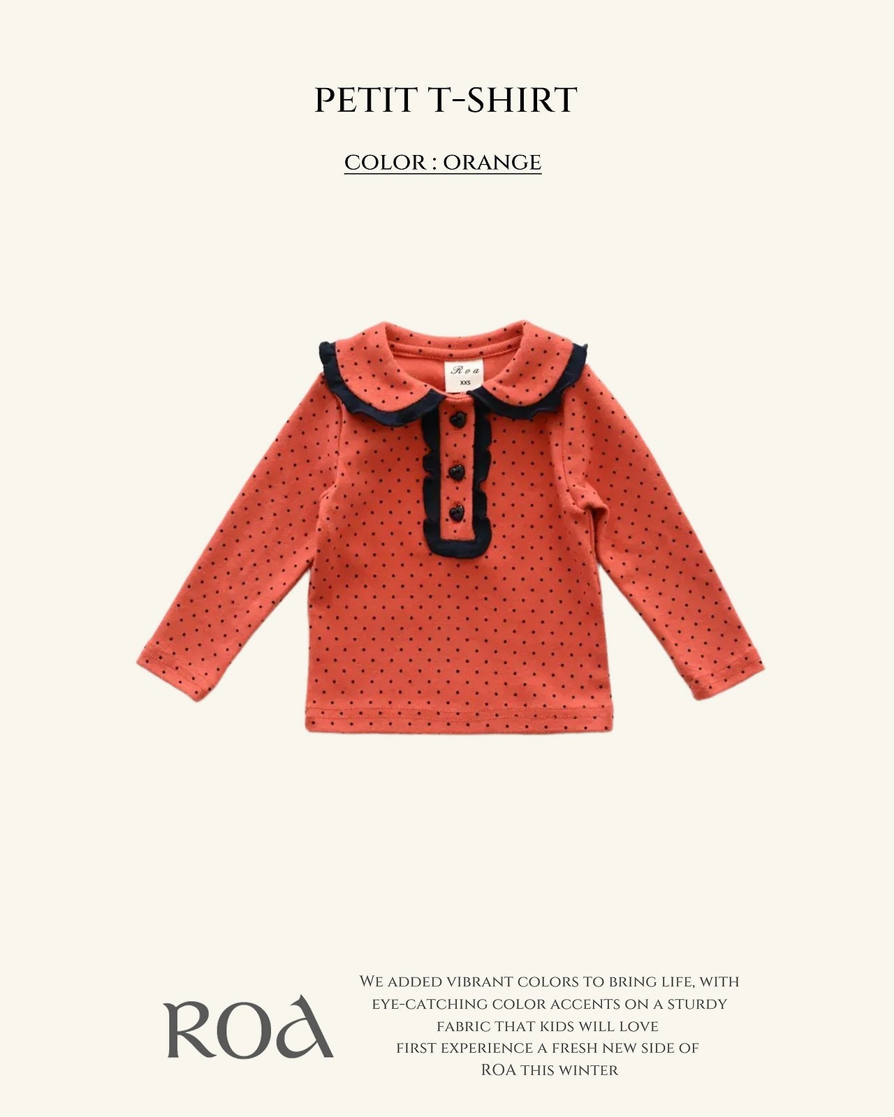 [ROA] Petit dot collar tops