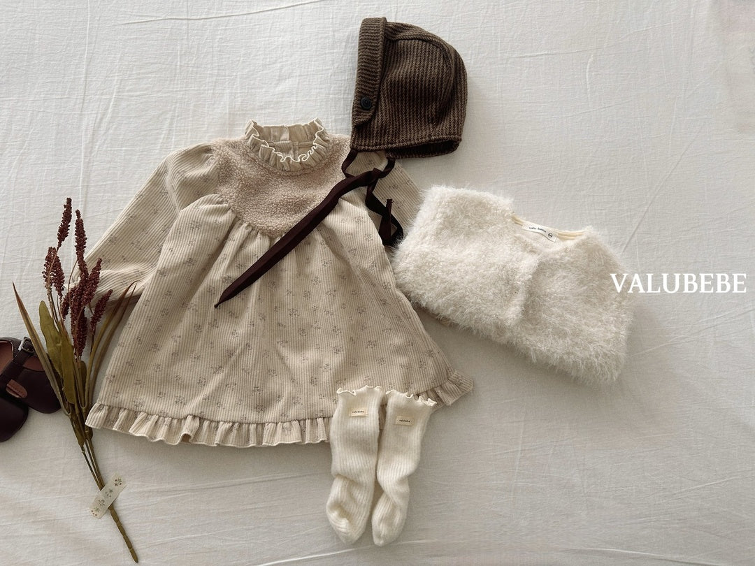 [valubebe] Flower boa one-piece