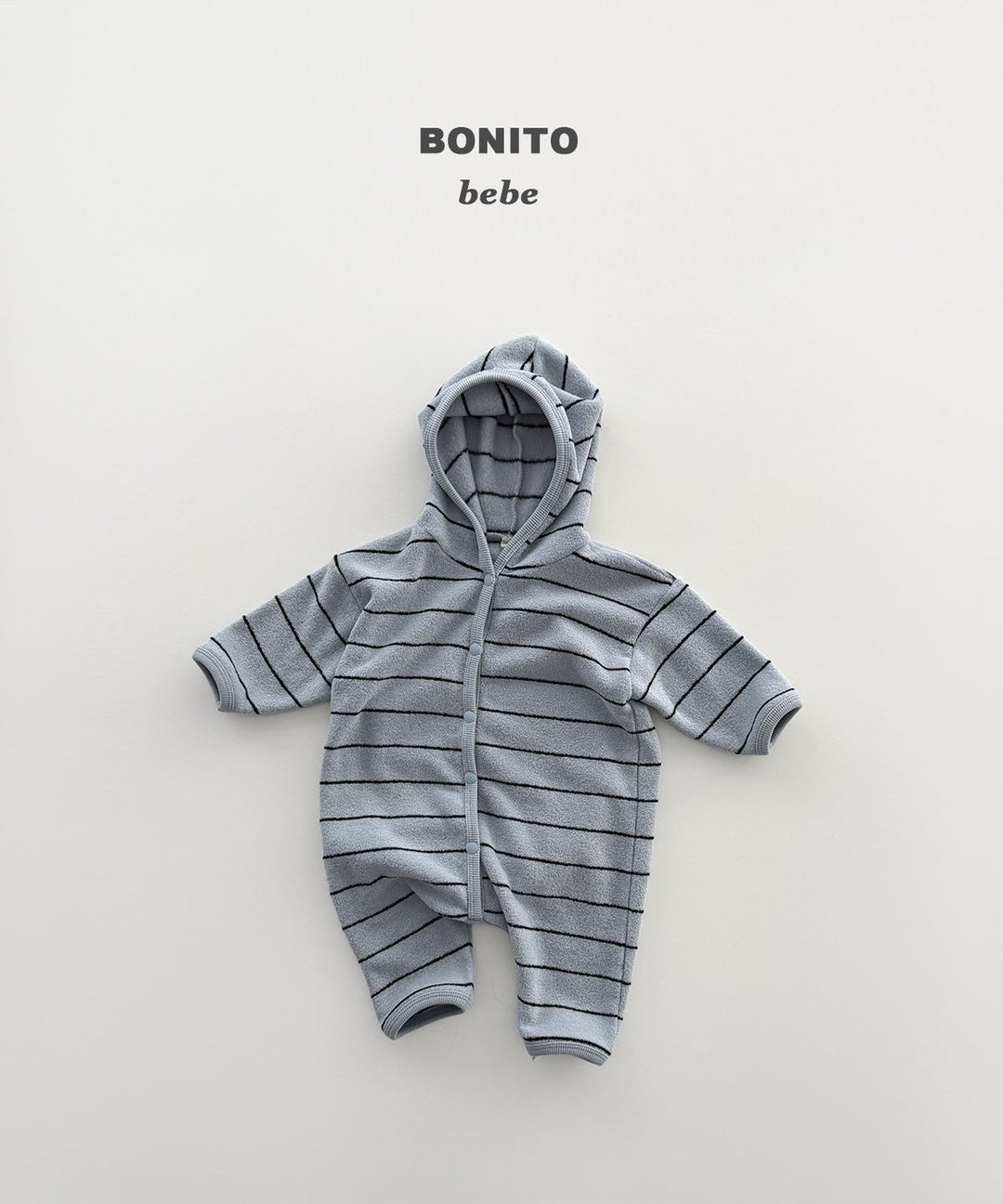 [BONITO] Stripe terry hood rompers