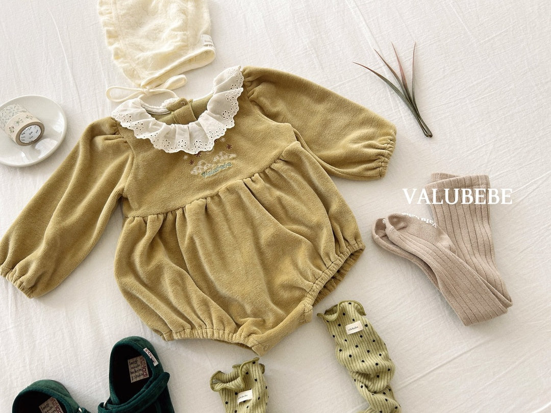 [valubebe] Embroidered velor suit