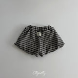 [ELLY MOLLY] Latte stripe balloon shorts