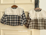 [valubebe] Check cape blouse