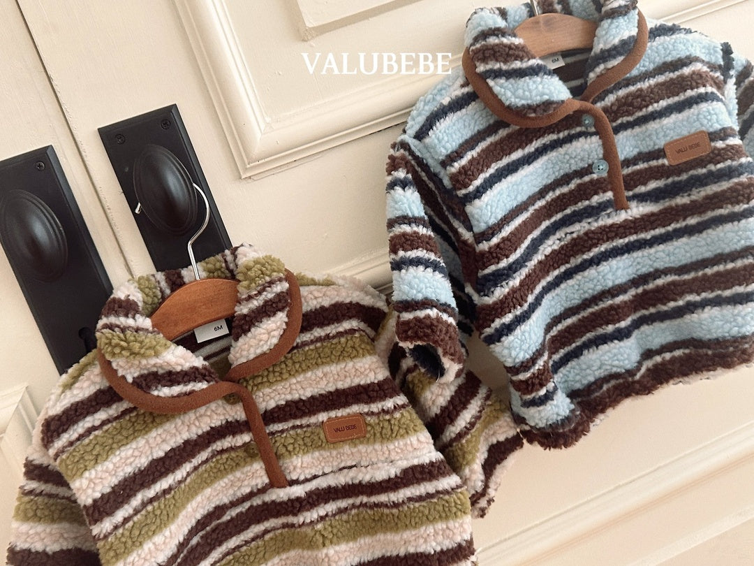 [valubebe] Wrinkle stripe collar anorak