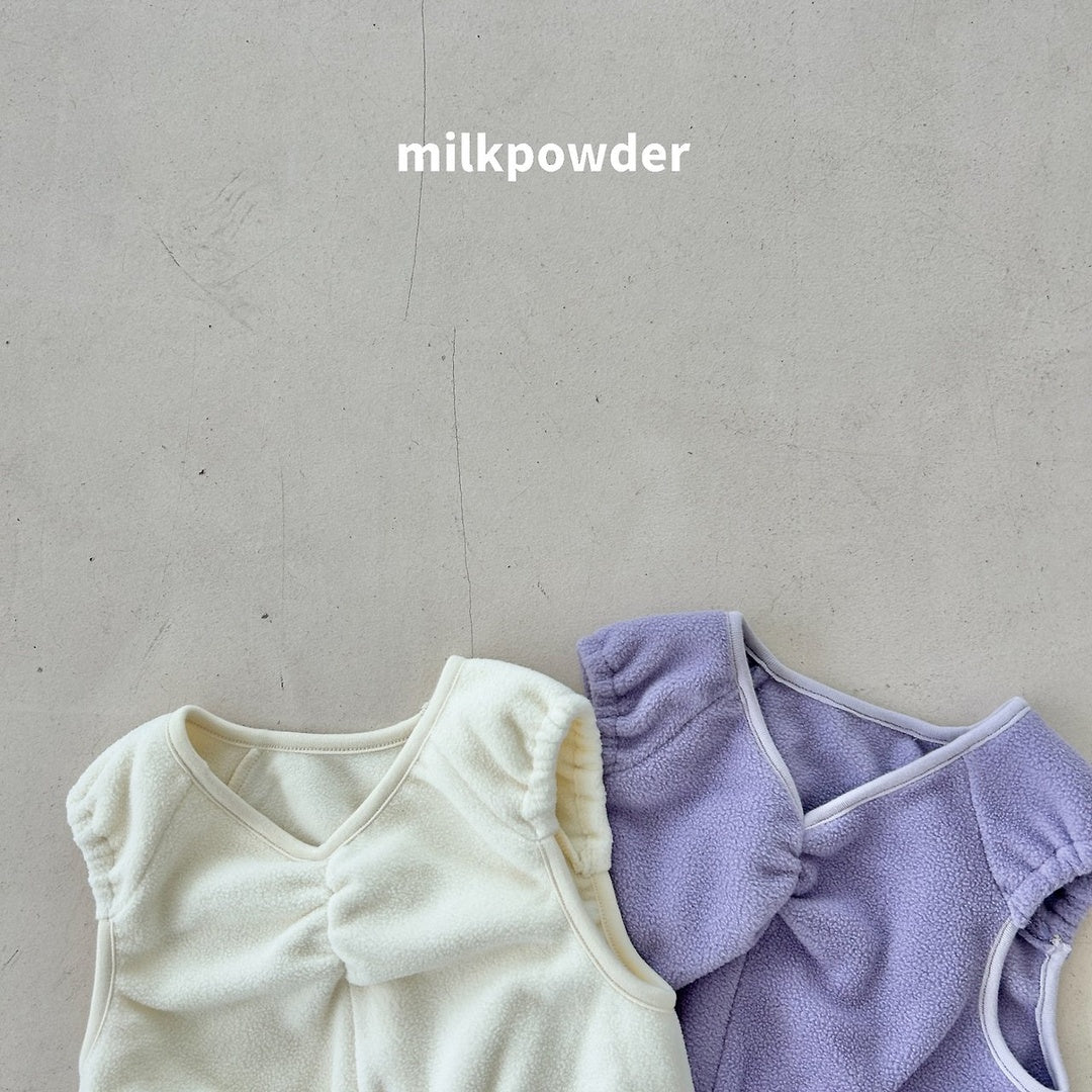 [milk powder] Fleece lace vest