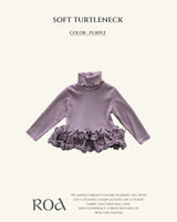[ROA] Soft turtleneck frill tops