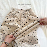 [Melikey] Dot corduroy pants