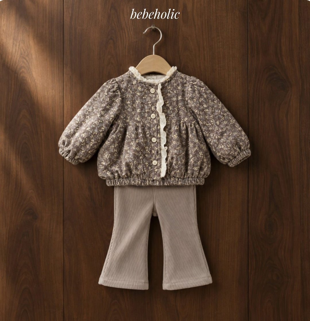 [bebeholic] Basil rib flare pants