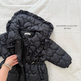 [Melikey] Heart quilting long padded jumper