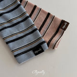 [ELLY MOLLY] Snow warmer stripe turtleneck tee