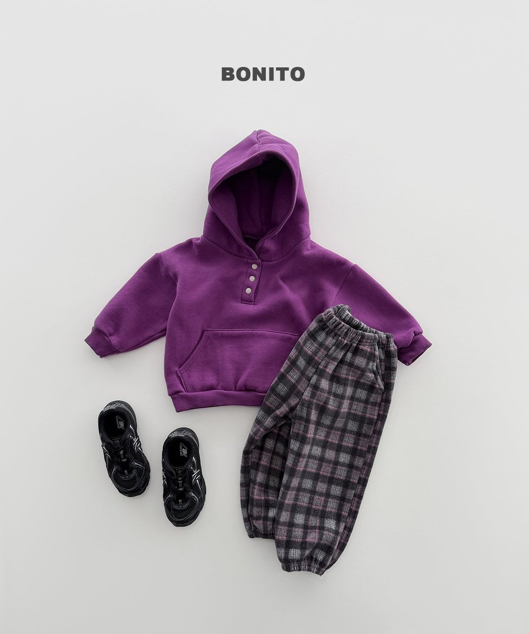 [BONITO] Check fleece jogger pants