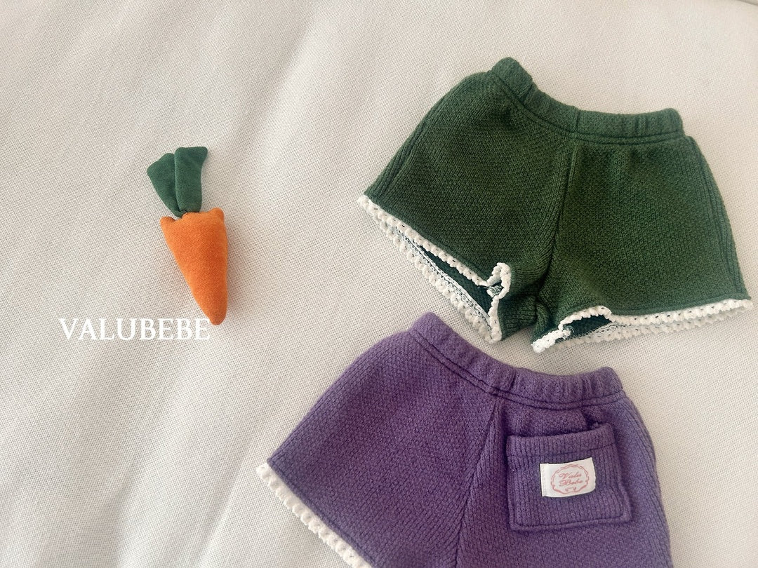 [valubebe] Knit lace short pants