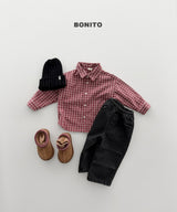 [BONITO] Warm check shirt
