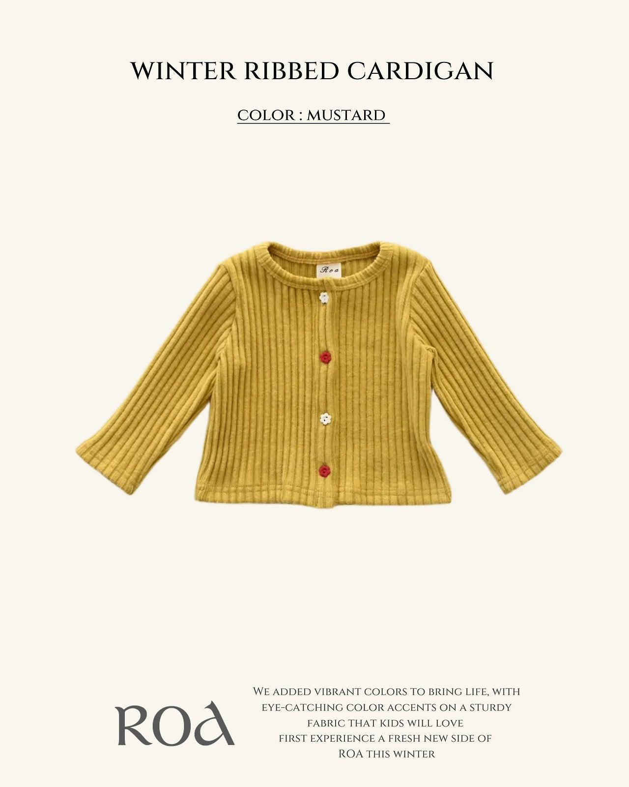 [ROA] Winter ribbed cardigan