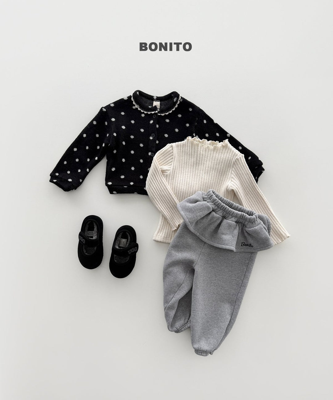 [BONITO] Dot lace cardigan