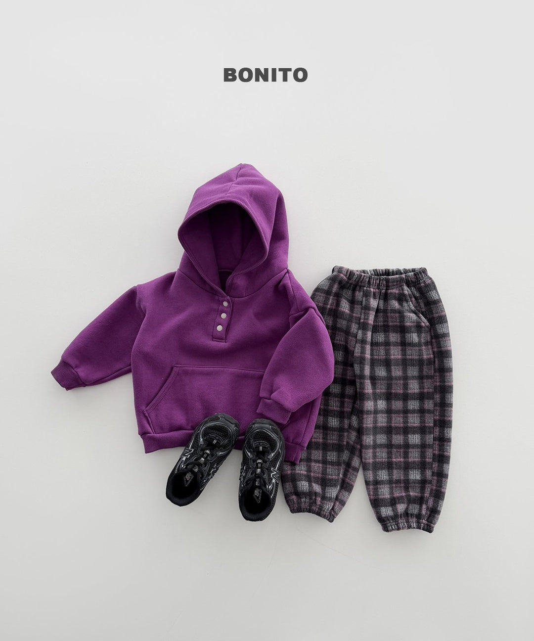 [BONITO] Check fleece jogger pants