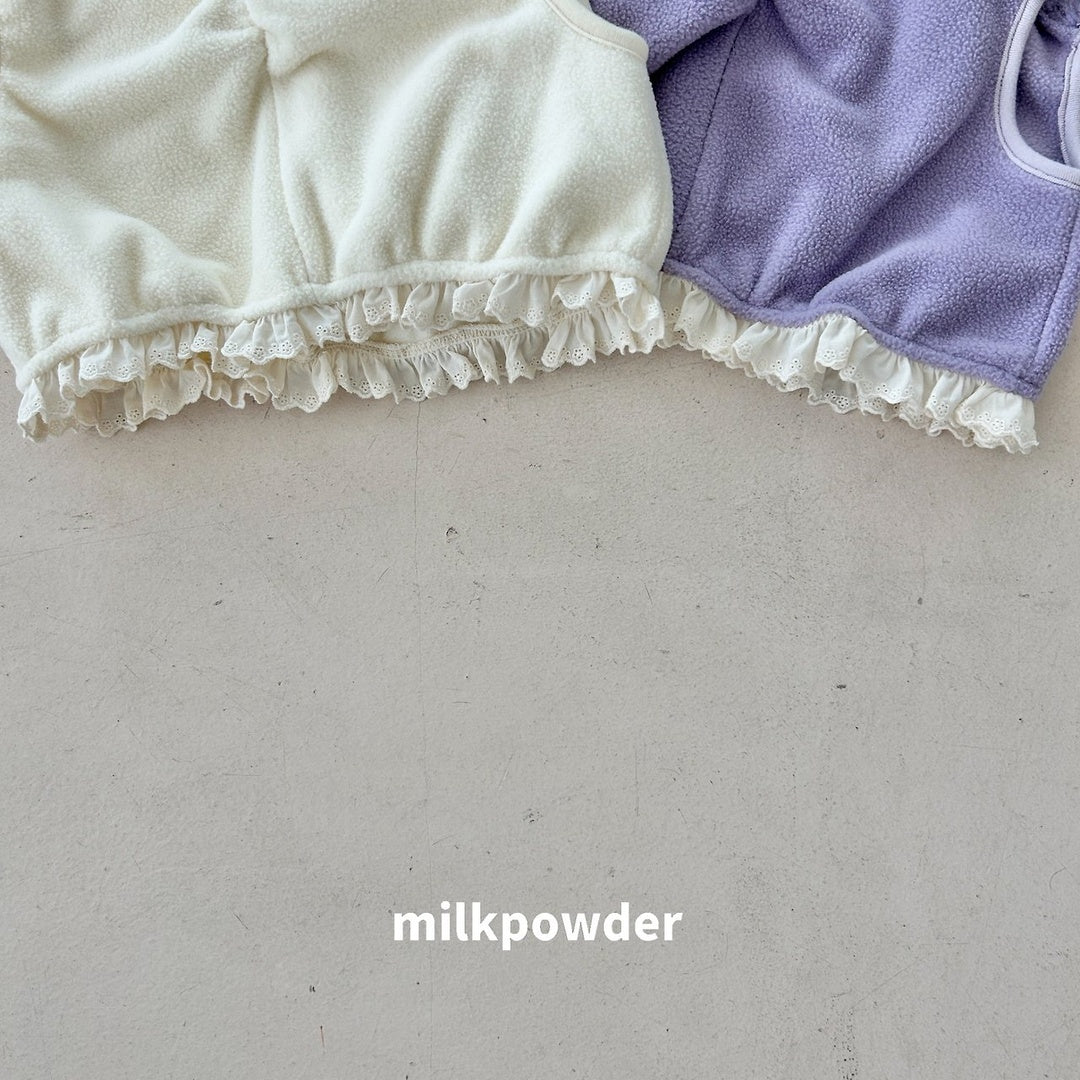 [milk powder] Fleece lace vest