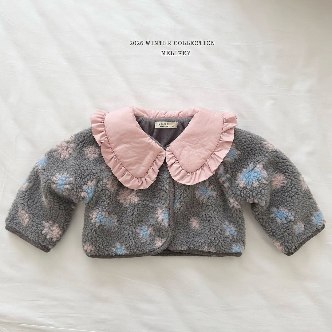 [Melikey] Flower boa jacket