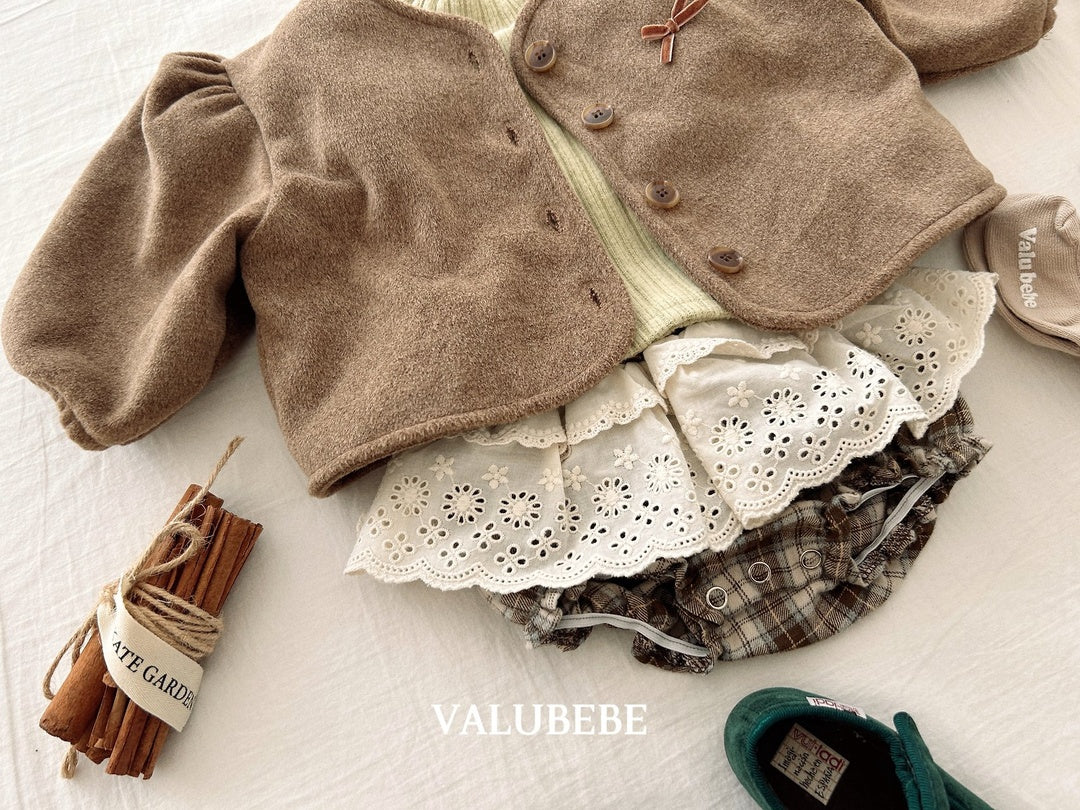 [valubebe] Checked lace bloomer