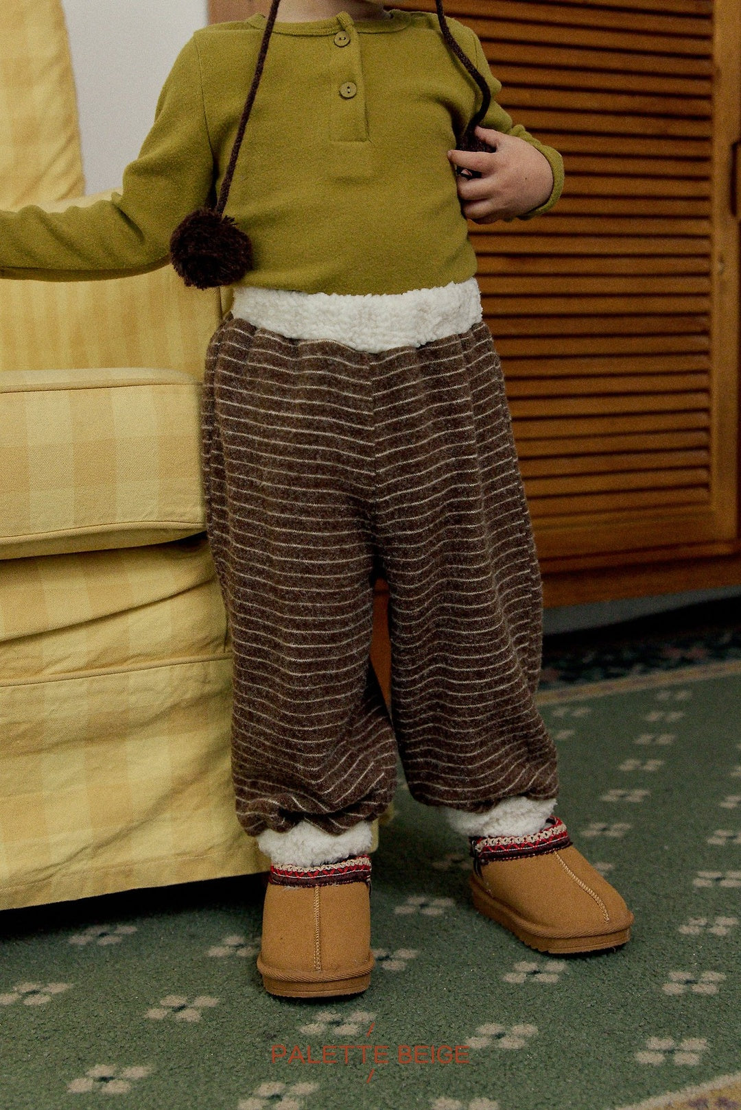 [PALETTE BEIGE] Stripe jogger pants