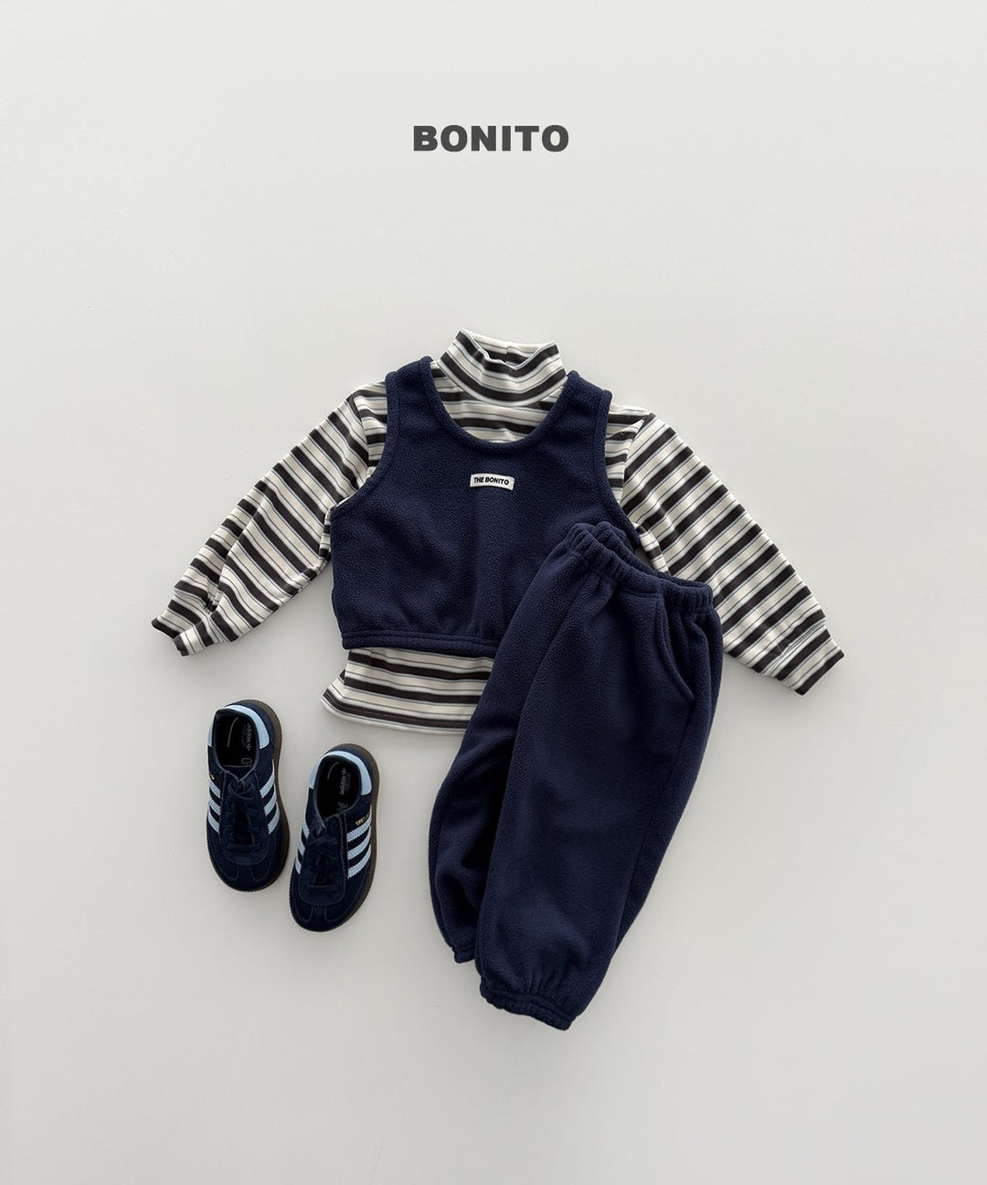 [BONITO] Retro loose halfneck tee