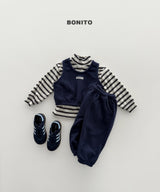 [BONITO] Retro loose halfneck tee