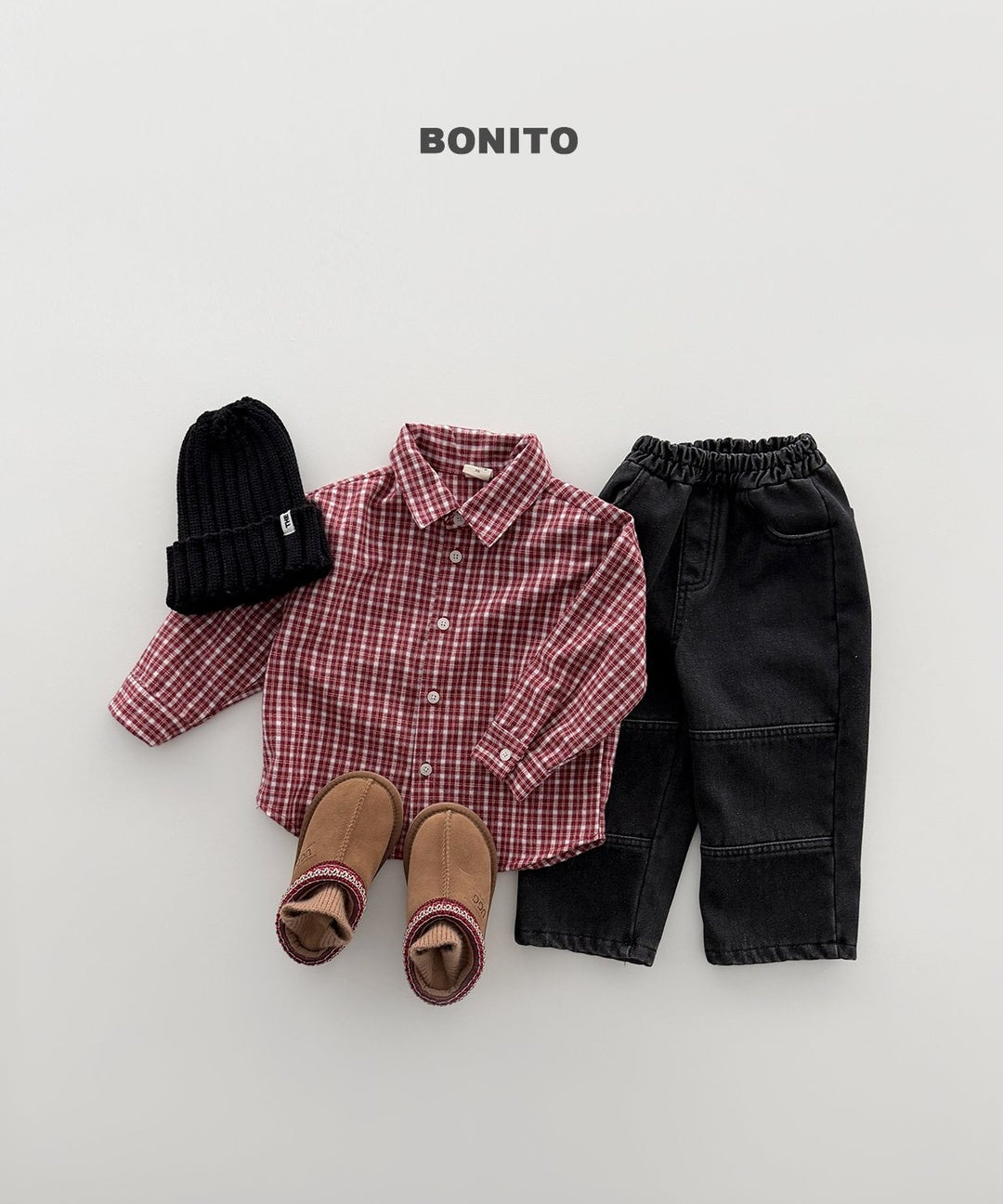 [BONITO] Warm check shirt