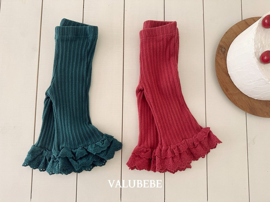 [valubebe] Frill lace bootcut pants