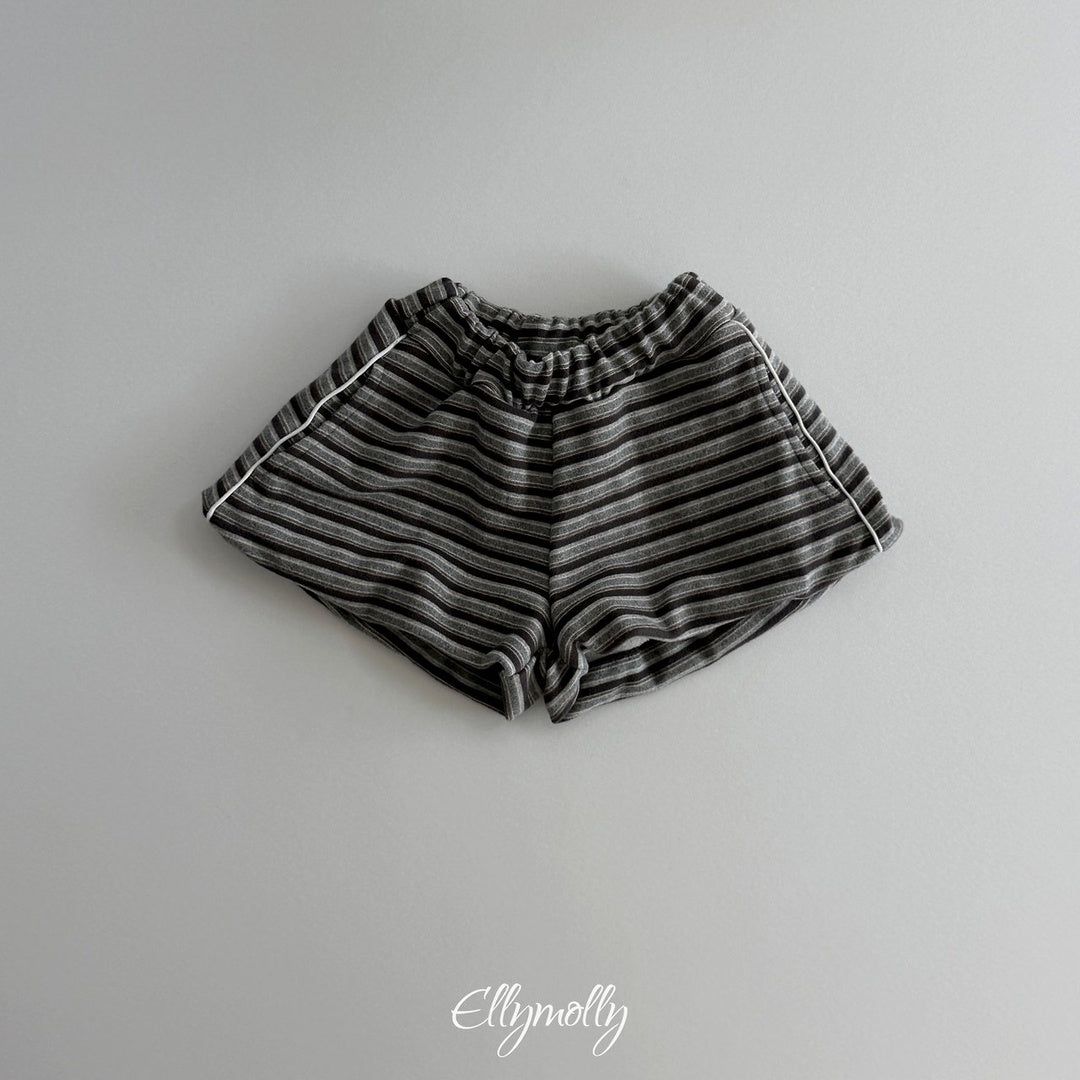 [ELLY MOLLY] Latte stripe balloon shorts