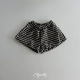 [ELLY MOLLY] Latte stripe balloon shorts