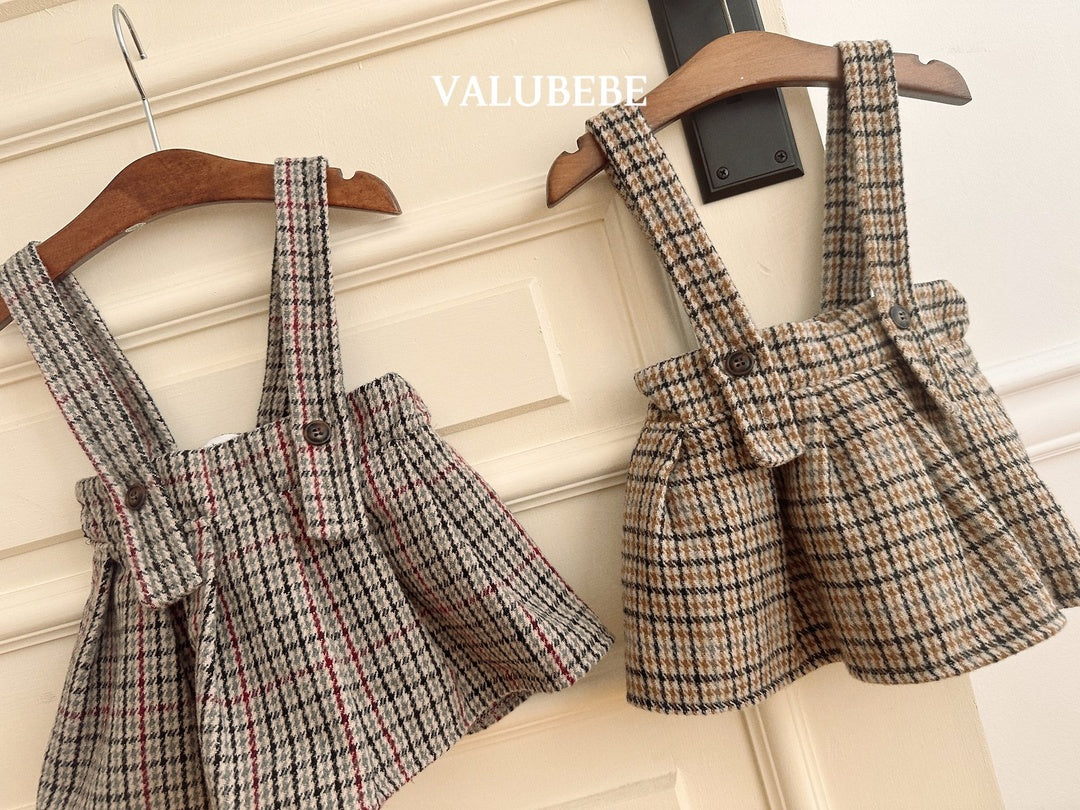 [valubebe] Marv check pleats skirt