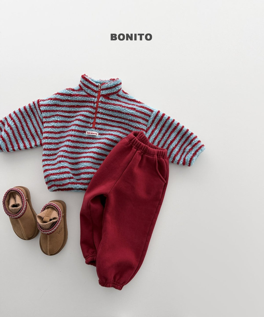 [BONITO] Boa stripe half zip