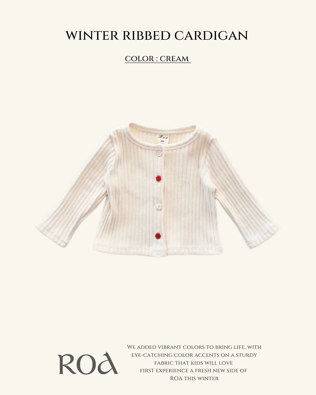 [ROA] Winter ribbed cardigan