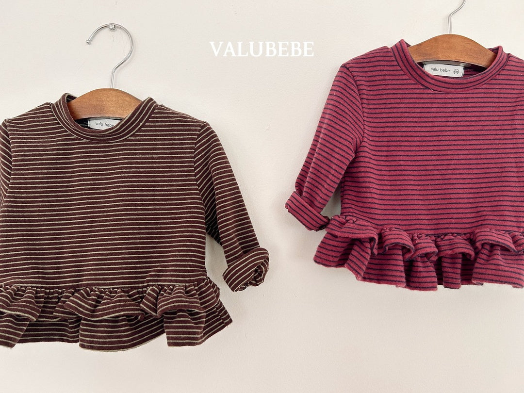 [valubebe] Uni stripe cancan tee