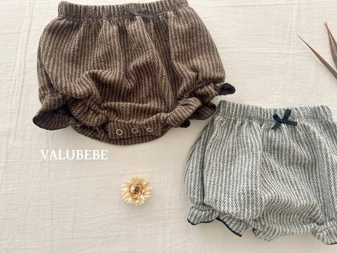 [valubebe] Herringbone frill pumpkin pants