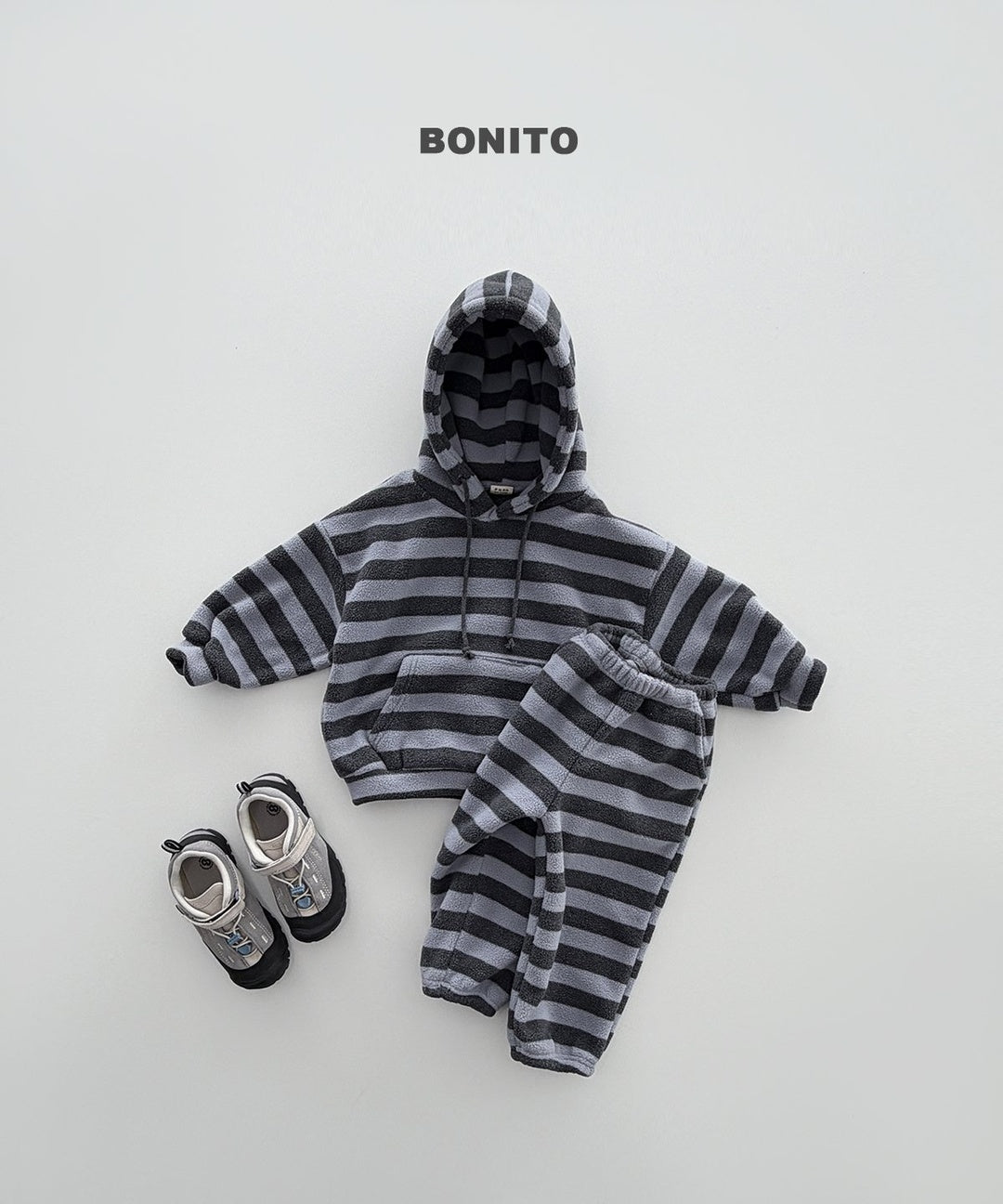 [BONITO] Stripe fleece jogger pants