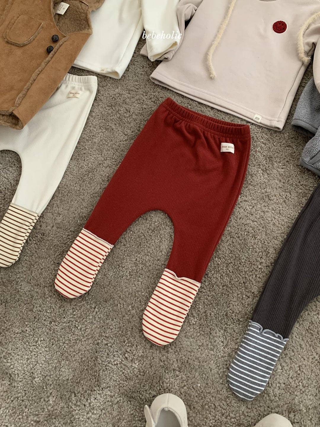 [bebeholic] Pippi stripe footed leggings